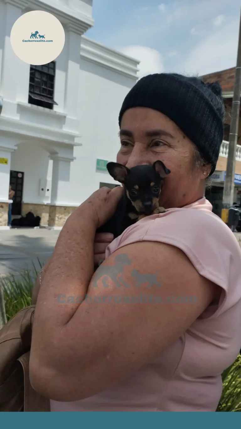 Persona feliz con cachorro – Cachorros Élite