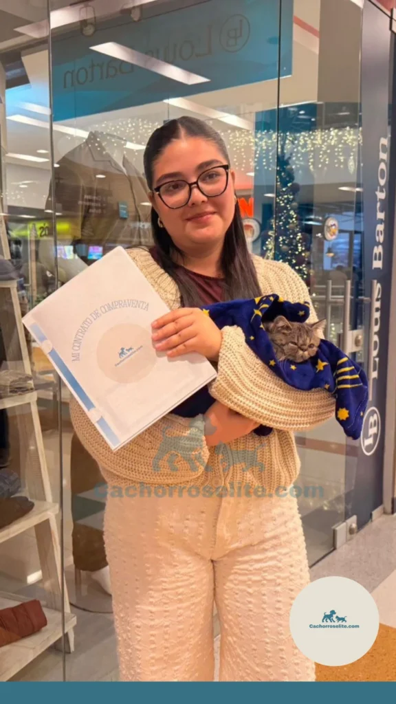 persona feliz con cachorro gato persa Clientes felices cachorroselite